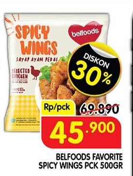 Promo Harga Belfoods Spicy Wings 500 gr - Superindo