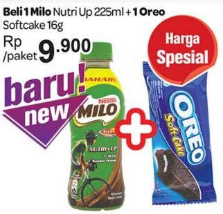 Promo Harga Milo Active Go Nutri Up Chocolate + Oreo Soft Cake  - Carrefour