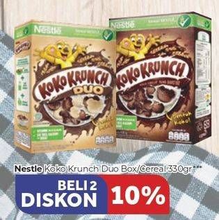 Promo Harga NESTLE KOKO KRUNCH Cereal/Duo per 2 box 330 gr - Carrefour