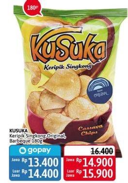 Promo Harga KUSUKA Keripik Singkong Original, Barbeque 180 gr - Alfamidi