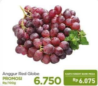 Promo Harga Anggur Red Globe per 100 gr - Carrefour