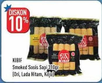 Promo Harga KIBIF Smoked Sosis Sapi Original, Lada Hitam, Keju 310 gr - Hypermart