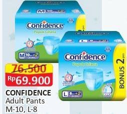 Promo Harga Confidence Adult Diapers Pants M10+2, L8+2 10 pcs - Alfamart