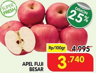 Promo Harga Apel Fuji Besar per 100 gr - Superindo