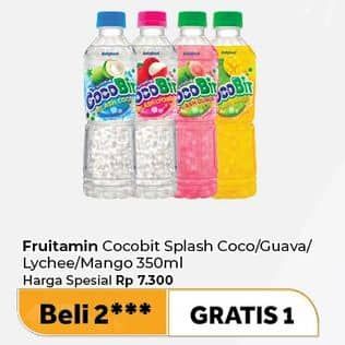 Promo Harga Fruitamin Minuman Coco Bit Splash Coco, Splash Guava, Splash Lychee, Splash Mango 350 ml - Carrefour