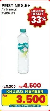 Promo Harga Pristine 8 Air Mineral 600 ml - Indomaret