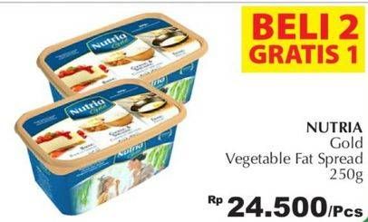 Promo Harga NUTRIA GOLD Vegetable Fat Spread Margarine 250 gr - Giant