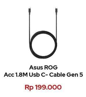 Promo Harga Asus ROG USB-C Cable 1.8m Generasi 5  - Erafone