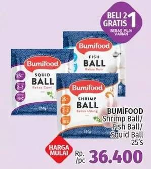 Promo Harga BUMIFOOD Bakso Ikan/Udang/Cumi 25 pcs - LotteMart