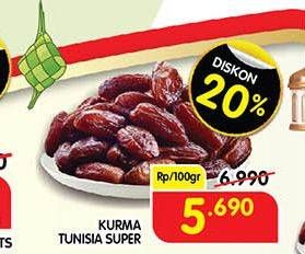 Promo Harga Kurma Tunisia Super per 100 gr - Superindo