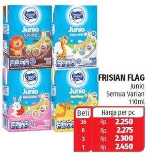 Promo Harga FRISIAN FLAG Susu UHT Junio Chocolate, Pisang, Plain, Strawberry 110 ml - Lotte Grosir