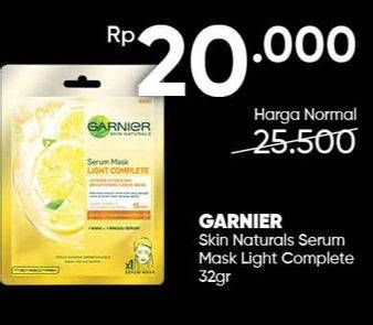 Promo Harga GARNIER Serum Mask Light Complete - Lemon 32 gr - Guardian