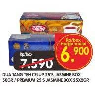 Promo Harga DUA TANG Teh Celup Jasmine 50s / Premium 25s  - Superindo
