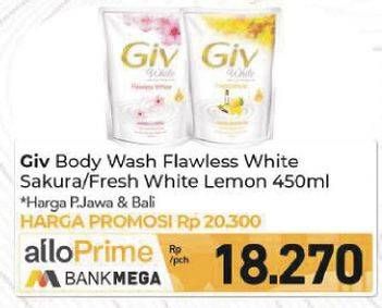 Promo Harga GIV Body Wash Pearl Sakura, Lemon Jojoba Oil 450 ml - Carrefour