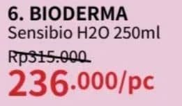 Bioderma Sensibio H2O 250 ml Diskon 25%, Harga Promo Rp236.000, Harga Normal Rp315.000