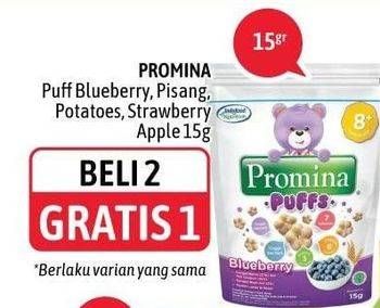 Promo Harga PROMINA Puffs Blueberry, Pisang, Strawberry Apple, Sweet Potatoes 15 gr - Alfamidi