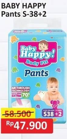 Promo Harga Baby Happy Body Fit Pants S38+2 40 pcs - Alfamart