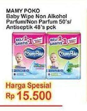 Promo Harga MAMY POKO Baby Wipes Antiseptik - Fragrance, Antiseptik - Non Fragrance, Reguler - Fragrance, Reguler - Non Fragrance 48 pcs - Indomaret