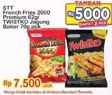 Promo Harga SIANTAR TOP French Fries 2000/ TWISTKO Jagung Bakar  - Indomaret