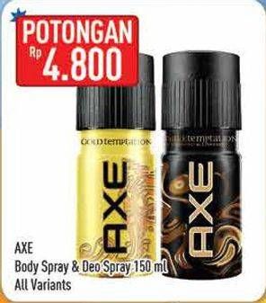 Promo Harga AXE Body Spray/Deo Spray  - Hypermart
