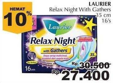 Promo Harga Laurier Relax Night Gathers 35cm 16 pcs - Giant