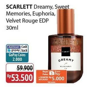 Promo Harga Scarlett Eau De Parfum Dreamy, Memories, Euphoria, Velvet Rouge 30 ml - Alfamidi