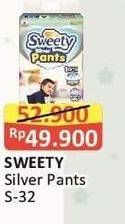 Promo Harga Sweety Silver Pants S32 32 pcs - Alfamart