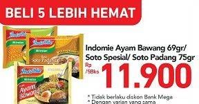 Promo Harga Indomie Mi Kuah Ayam Bawang/Soto Spesial/Soto Padang  - Carrefour