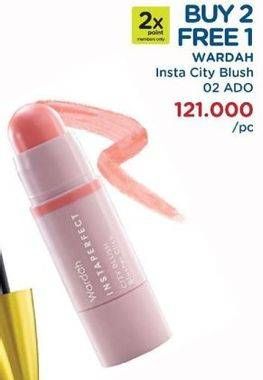 Promo Harga WARDAH Instaperfect City Blush Blusher Click Bliss 01, Adore 02  - Watsons