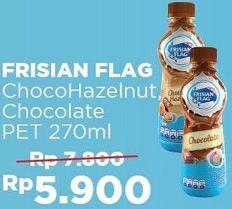 Promo Harga FRISIAN FLAG Susu UHT Botol Chocolate Hazelnut, Chocolate 270 ml - Alfamart