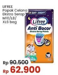 Promo Harga Lifree Popok Celana Ekstra Serap XL6, M10, L8 6 pcs - Indomaret