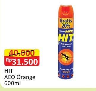 Promo Harga HIT Aerosol Orange 600 ml - Alfamart