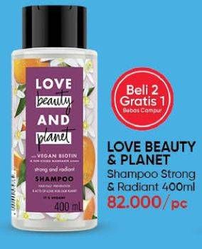 Promo Harga LOVE BEAUTY AND PLANET Shampoo Strong And Radiant 400 ml - Guardian