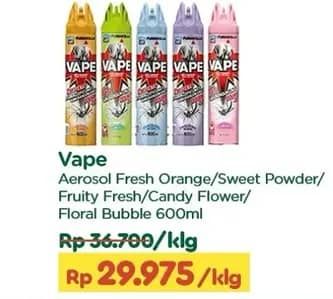 Promo Harga Fumakilla Vape Aerosol Fruity Fresh, Orange, Sweet Powder, Floral Bubble 600 ml - TIP TOP