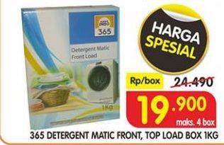 Promo Harga 365 Detergent Matic Front Load, Top Load 1 kg - Superindo