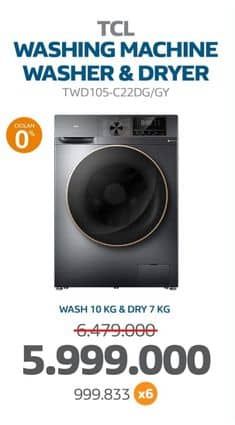 Promo Harga TCL TWD105-C22DG Mesin Cuci Front Loading   - Electronic City