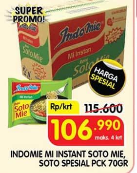 Promo Harga Indomie Mi Kuah Soto Mie per 40 pcs 70 gr - Superindo