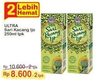 Promo Harga Ultra Sari Kacang Ijo 250 ml - Indomaret