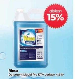 Promo Harga Rinso Detergent Matic Liquid Professional 4500 ml - TIP TOP