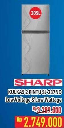 Promo Harga SHARP SJ-237ND | Refrigerator 205ltr  - Hypermart