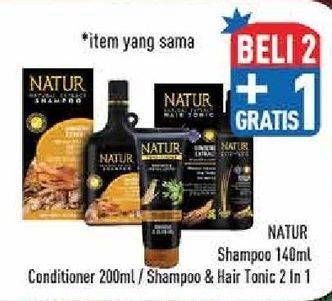 Promo Harga NATUR Shampoo/Conditioner/Shampoo & Hair Tonic  - Hypermart