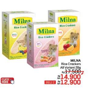 Promo Harga Milna Rice Crackers All Variants 5 pcs - LotteMart