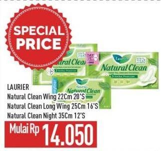 Promo Harga LAURIER Natural Clean Wing 22cm 20s, Long Wing 25cm 16s, Night 35cm 12s  - Hypermart