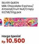 Promo Harga Silver Queen Chocolate Cashew, Almonds, Fruit Nuts, Crispy 55 gr - Indomaret