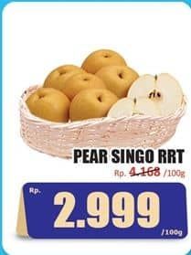 Pear Singo RRT per 100 gr Diskon 28%, Harga Promo Rp2.999, Harga Normal Rp4.168