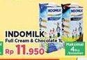 Promo Harga Indomilk Susu UHT Full Cream Plain, Cokelat 1000 ml - Yogya