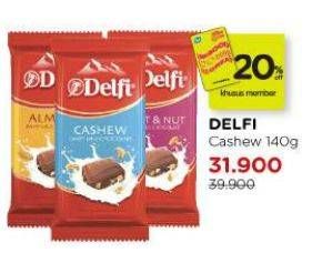 Promo Harga Delfi Chocolate Cashew 140 gr - Watsons