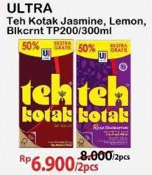 Promo Harga Ultra Teh Kotak Jasmine, Lemon, Blackcurrant 300 ml - Alfamart