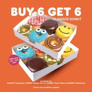 Promo Harga Buy 6 Get 6 Classics Donut  - Dunkin Donuts