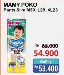 Promo Harga Mamy Poko Pants Xtra Kering Slim Tidak Gembung L28, M30, XL23 23 pcs - Alfamart